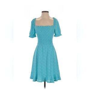 Michael Kors Turquoise Eyelet Midi Dress